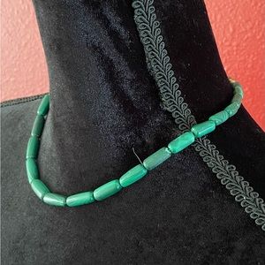 Vintage Green Malachite Graduated Stone Necklace